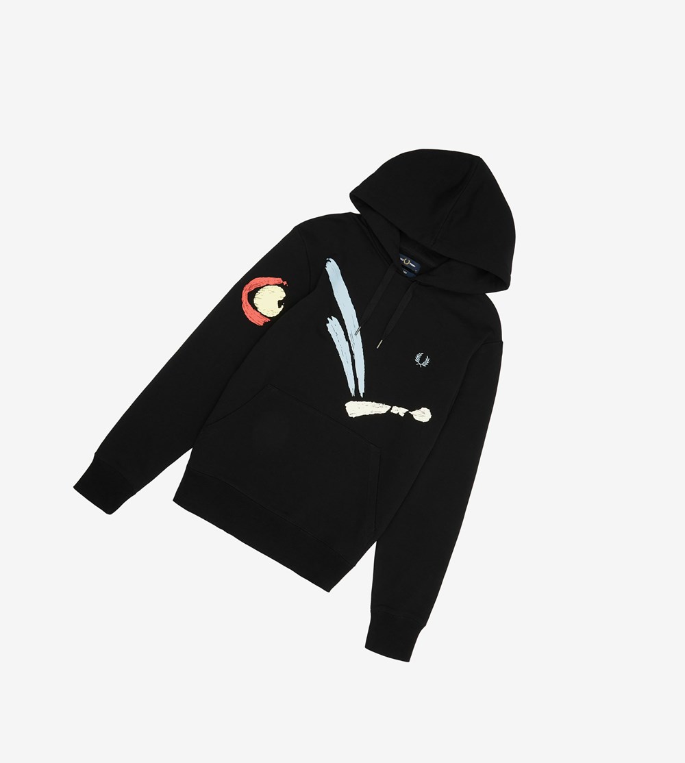 Buy Fred Perry Sweatshirt Online - Mens Reissues Archive Bouncing Ball  Hooded Black