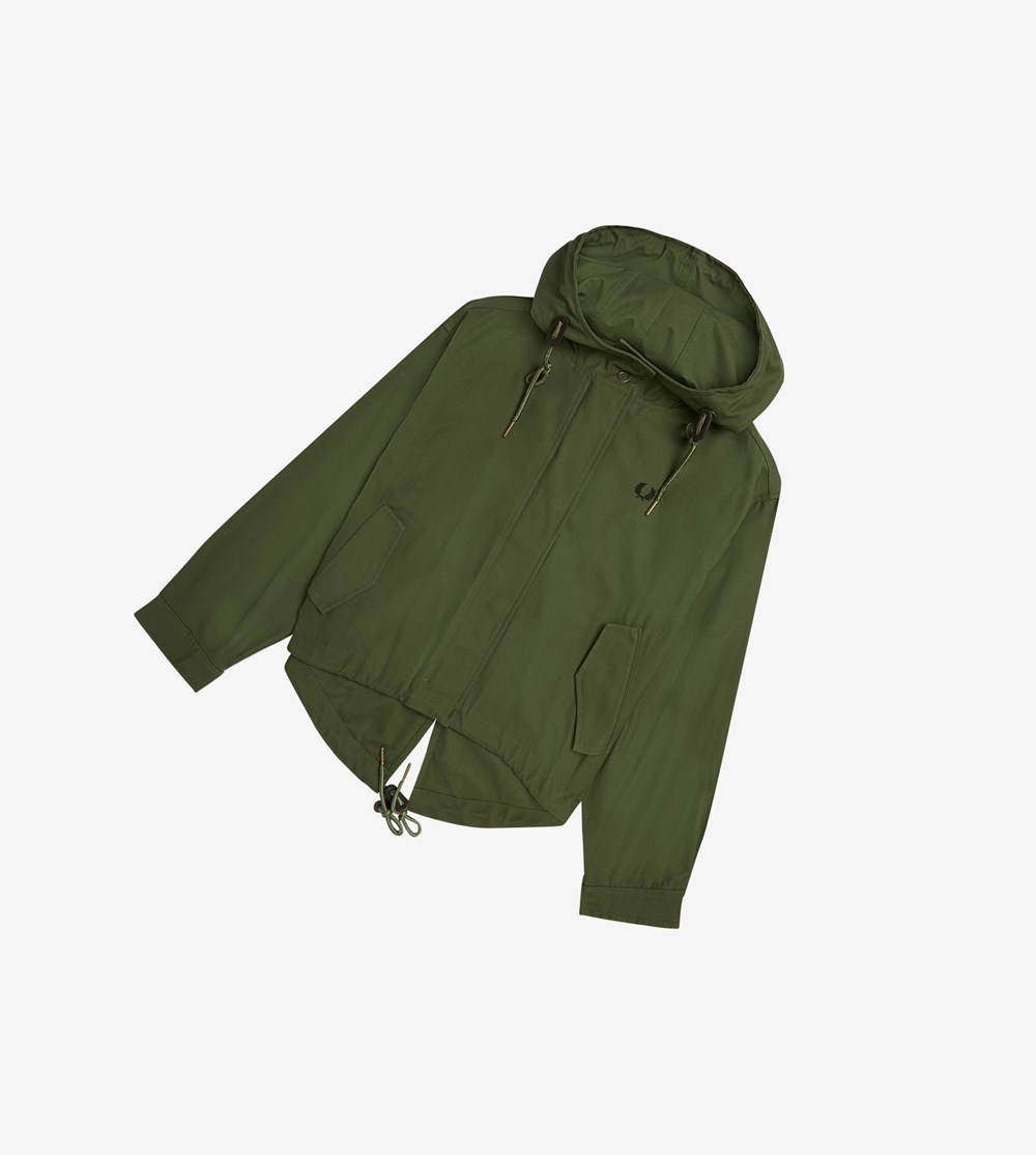 Fred Perry Coat & Jackets Price - Womens Short Fishtail Parka Green